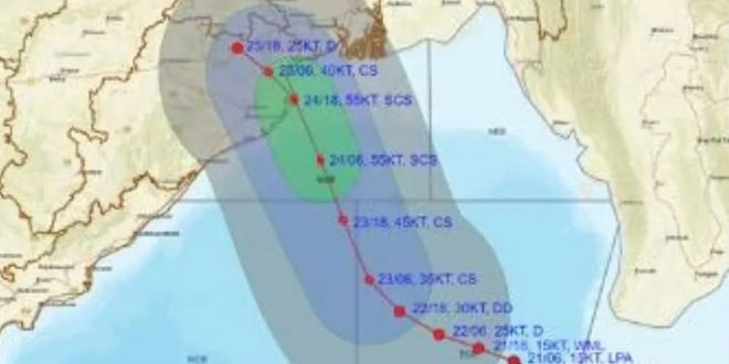 cyclone_dana भीषण चक्रवात डाना ओडिशा के भितरकनिका और धामरा के पास दस्तक देगा