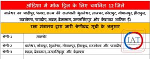 ओडिशा के इन 12 प्रमुख स्थानों पर 7 मई को होंगे मॉक ड्रिल