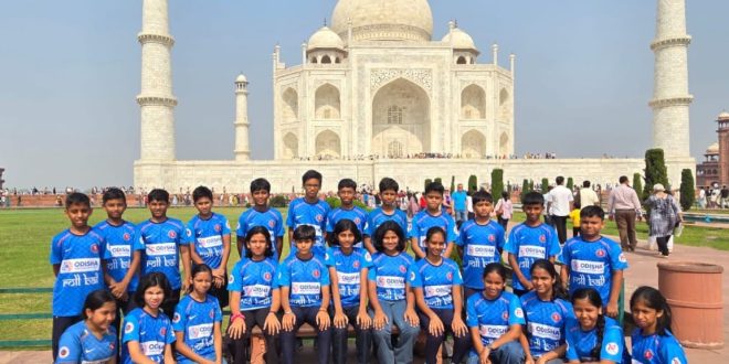 AGRA राष्ट्रीय अंडर-14 रोल बॉल चैंपियनशिप में भाग लेने आगरा पहुंची ओडिशा टीम
